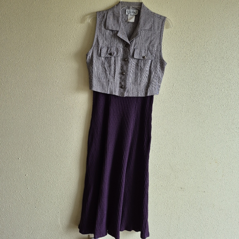 Vintage Purple 2 Piece Dress And Vest Set 5/6